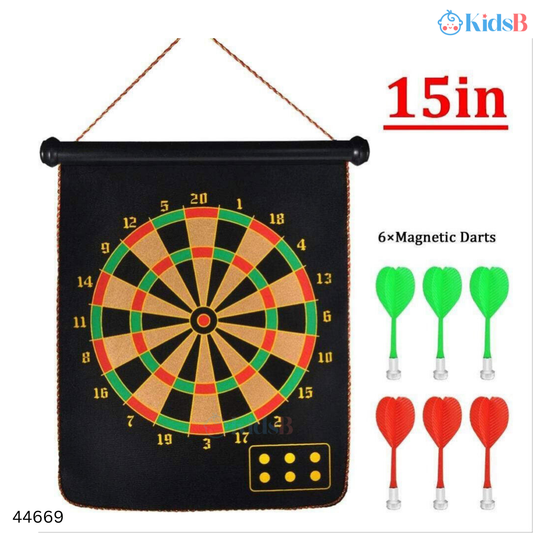 15 Inches Magnetic Dart Board Game with 6 Magnetic Darts for Kids