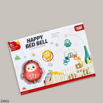 Happy Bed Bell Toy with Music, Light & Remote Function - Pink