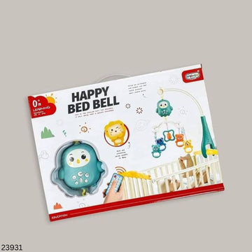 Happy Bed Bell Toy with Music, Light & Remote Function - Blue