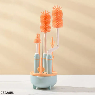 Silicone Baby Bottle Cleaning Brush Set 8pcs - Blue