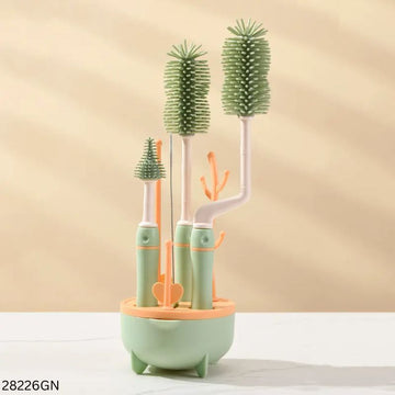 Silicone Baby Bottle Cleaning Brush Set 8pcs - Green