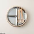 Food Grade Silicone Stainless Steel Dining Plate - Skin