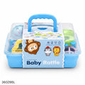 Silicone Baby Rattle & Teether Set 18pcs - Blue