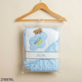 Baby Premium Hooded Cap Towel Dot Fabric - Blue