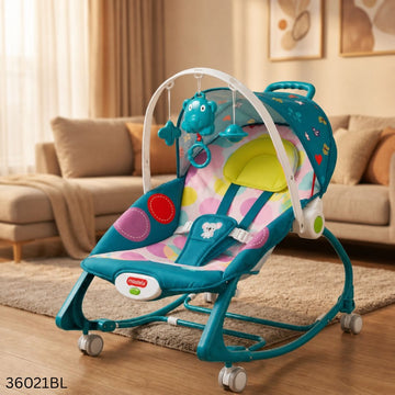 4 in 1 Multifunctional Wheel Rocking Chair - Blue