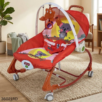 4 in 1 Multifunctional Wheel Rocking Chair - Red