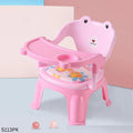 Cute Baby Feeding Chair with Soft Seat & Removable Tray - Pink