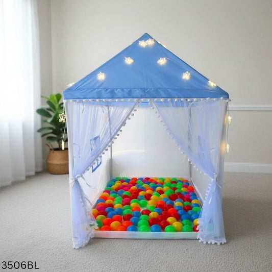 Baby Castle Tent House with Colorful Balls - Blue