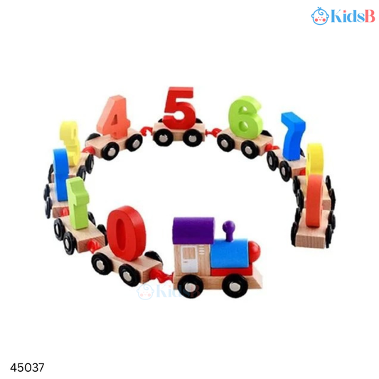 Wooden Number Digital Magnetic Train Toys Colorful Building Blocks