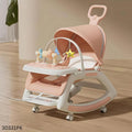 5 in 1 Baby Dining Rocking Chair with Wheels - Pink