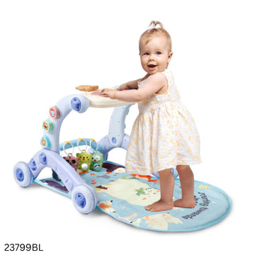 6 in 1 Multifunctional Baby Walker & Activity Gym Mat - Blue