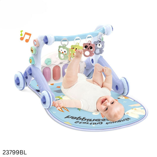 6 in 1 Multifunctional Baby Walker & Activity Gym Mat - Blue