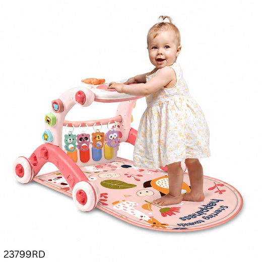 6 in 1 Multifunctional Baby Walker & Activity Gym Mat - Red