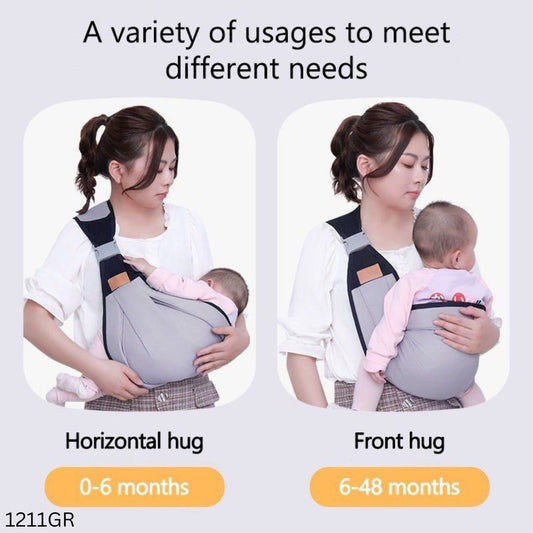 Adjustable Shoulder Sling Baby Carrier Bag - Gray