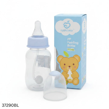 Apple Bear Plastic Feeder 150ml - Blue