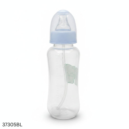 Apple Bear Plastic Feeder 280ml - Blue