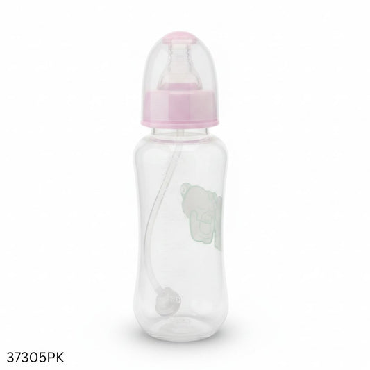 Apple Bear Plastic Feeder 280ml - Pink