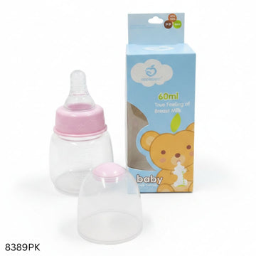 Apple Bear Plastic Feeder 60ml - Pink