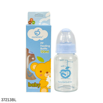 Apple Bear Baby Glass Feeder 120ml - Blue