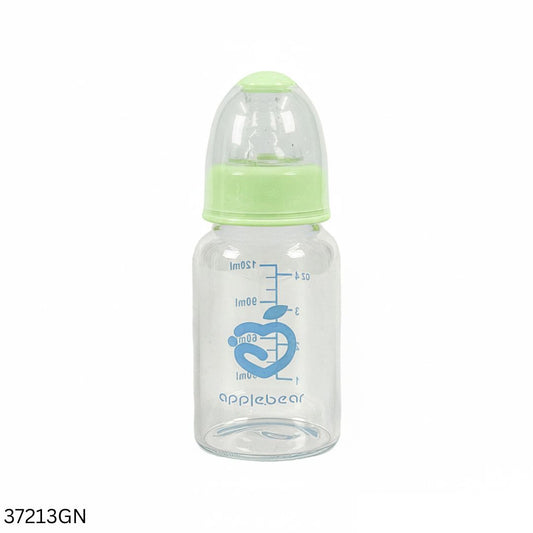 Apple Bear Baby Glass Feeder 120ml - Green