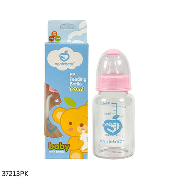 Apple Bear Baby Glass Feeder 120ml - Pink