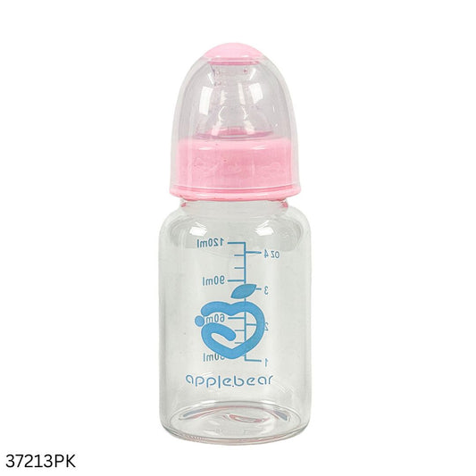 Apple Bear Baby Glass Feeder 120ml - Pink