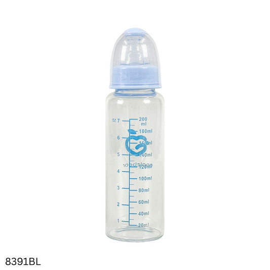 Apple Bear Baby Glass Feeder 200ml - Blue