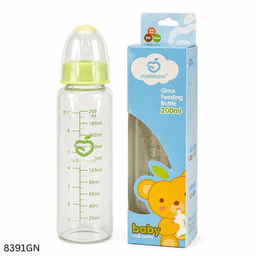Apple Bear Baby Glass Feeder 200ml - Green