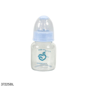 Apple Bear Baby Glass Feeder 60ml - Blue