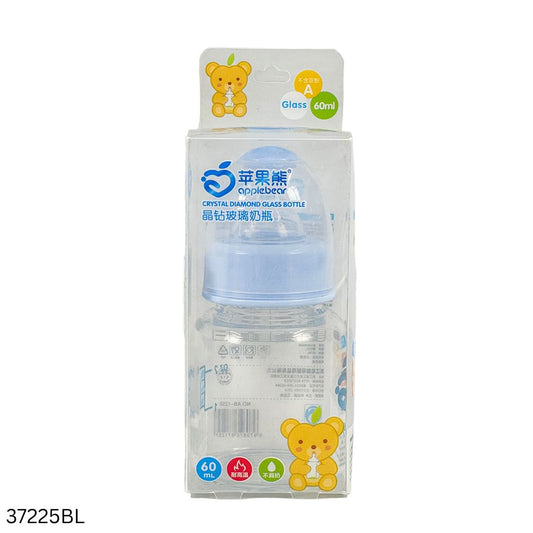 Apple Bear Baby Glass Feeder 60ml - Blue