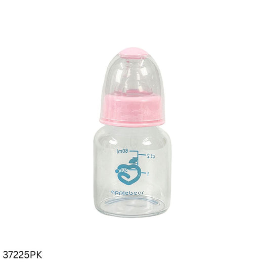 Apple Bear Baby Glass Feeder 60ml - Pink