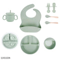 BPA Free Baby Silicone Feeding Set 8pcs - Green