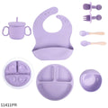 BPA Free Baby Silicone Feeding Set 8pcs - Purple