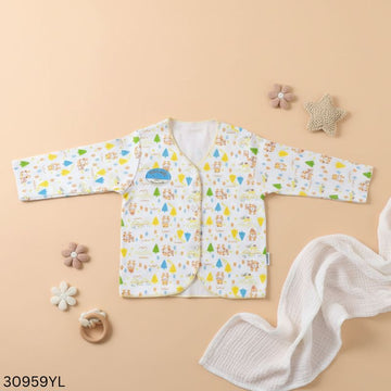 Baby Full Sleeve Printed Cotton Nima - Yellow