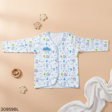 Baby Full Sleeve Printed Cotton Nima - Blue