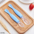 Baby Silicone Feeding Spoon Set - 2pcs - Blue