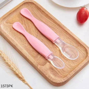 Baby Silicone Feeding Spoon Set - 2pcs - Pink