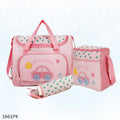 Baby Diaper Travel Bag Set - 3Pcs - Pink