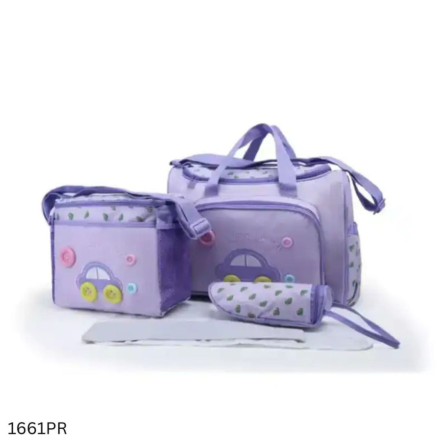 Baby Diaper Travel Bag Set - 3Pcs - Purple
