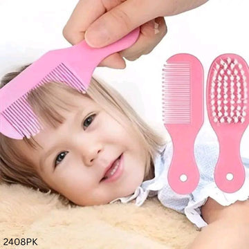 Baby Hair Comb and Brush Set - 2pcs - Pink