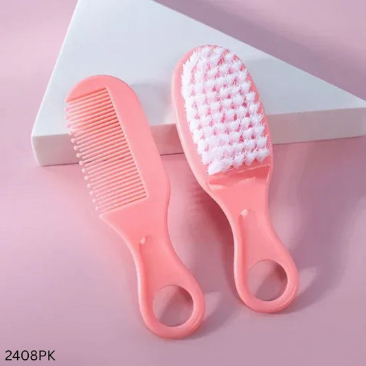 Baby Hair Comb and Brush Set - 2pcs - Pink