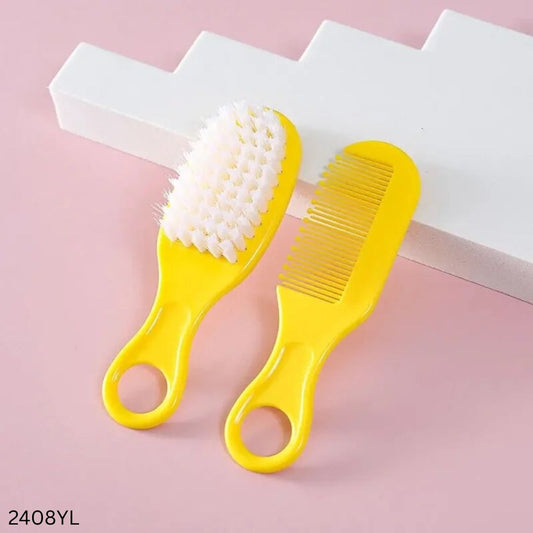Baby Hair Comb and Brush Set - 2pcs - Yellow