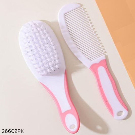 Baby Smile Soft Hair Brush & Comb Set - Pink