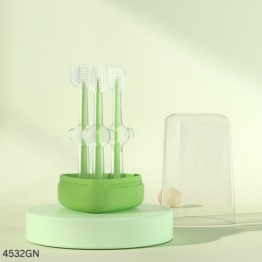 Baby Teeth Oral Care Silicone Toothbrush - 3pcs - Green
