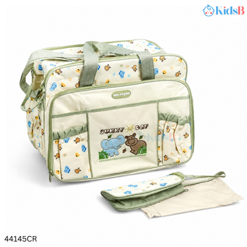 Baby Accessories & Diaper Bag, Large with Mat & Feeder Cover – Cream