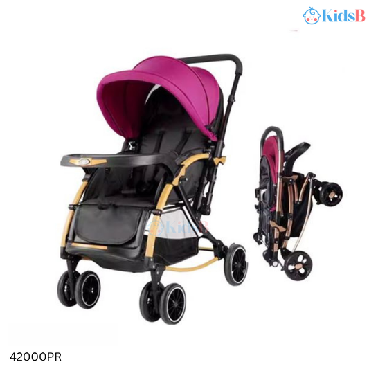 Baobaohao C3 Pram Baby Stroller with Rocking Mode & Adjustable Backrest - Purple