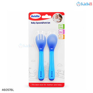 Beidile BPA-Free Temperature Sensing Spoon & Fork Set – Blue