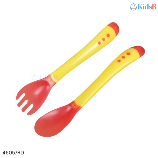 Beidile BPA-Free Temperature Sensing Spoon & Fork Set – Red