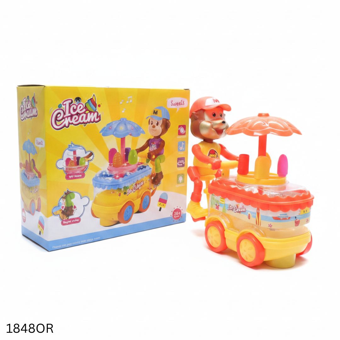 Cartoon Ice Cream Bicycle Van Toy for Children - Orange