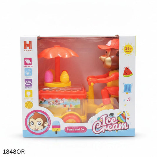Cartoon Ice Cream Bicycle Van Toy for Children - Orange